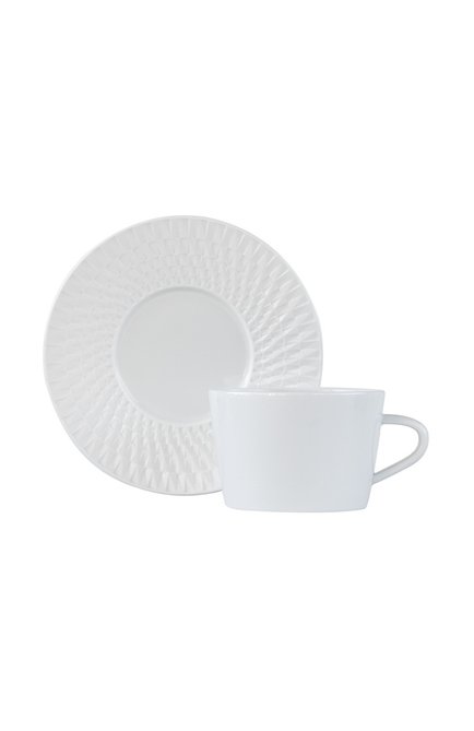 Чайная чашка с блюдцем twist blanc BERNARDAUD белого цвета, арт. 1836/89 | Фото 1 (Ограничения доставки: fragile-2)