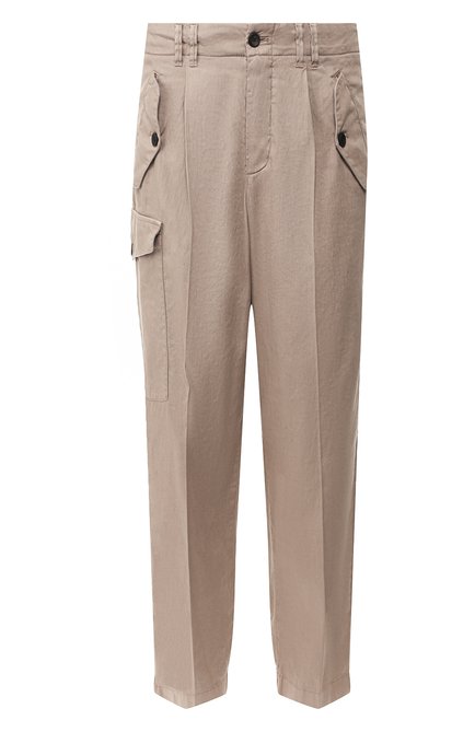 Мужские брюки из смеси льна и хлопка GIORGIO ARMANI бежевого цвета по цене 72050 руб., арт. 0SGPP09X/T01FI | Фото 1