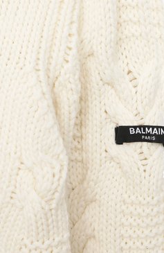 Детский шерстяной свитер BALMAIN белого цвета, арт. 6N9590/NF410/4-10 | Фото 3 (Материал внешний: Шерсть; Рукава: Длинные; Региональные ограничения белый список (Axapta Mercury): RU; Мальчики Кросс-КТ: Свитер-одежда)