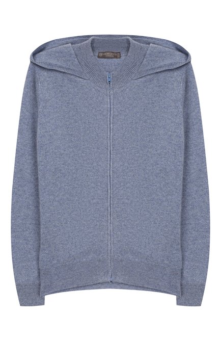 Детский кашемировая толстовка GIORGETTI CASHMERE синего цвета, арт. MB452/2A-6A | Фото 1 (Материал внешний: Шерсть, Кашемир; Рукава: Длинные; Девочки Кросс-КТ: Кардиган-одежда, Толстовка-одежда; Статус проверки: Проверена категория; Ростовка одежда: 2 года | 92 см, 6 лет | 116 см)