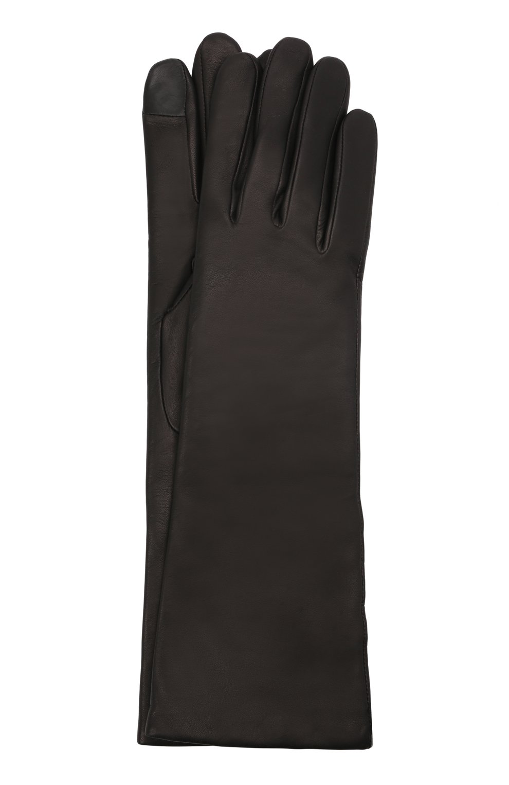 Женские кожаные перчатки AGNELLE черного цвета, арт. CELIA/A | Фото 1 (Материал: Натуральная кожа; Региональные ограничения белый список (Axapta Mercury): RU)