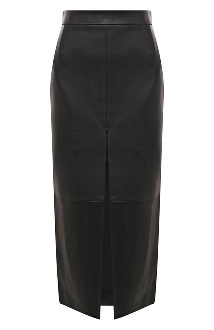 Женская кожаная юбка MAINLESS черного цвета по цене 0 руб., арт. SK22-01-01-BL | Фото 1