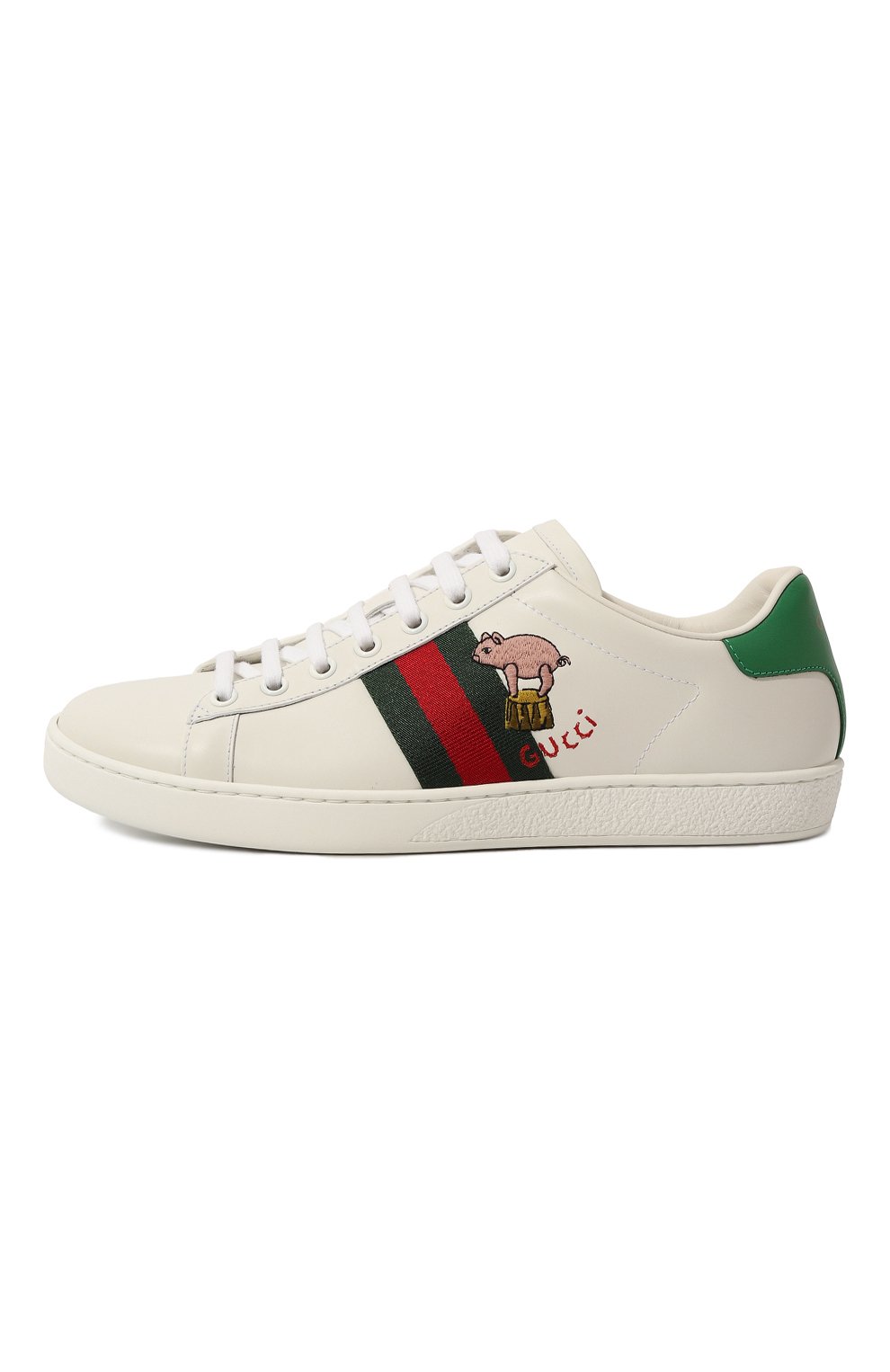 Кожаные кеды New Ace Gucci  630616 1XG60 Фото 4