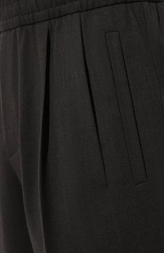 Мужские брюки ERMENEGILDO ZEGNA темно-серого цвета, арт. 73GCC2/4ZF018 | Фото 5 (Материал внешний: Шерсть, Синтетический материал; Длина (брюки, джинсы): Стандартные; Случай: Повседневный; Материал сплава: Проставлено; Драгоценные камни: Проставлено; Стили: Кэжуэл)