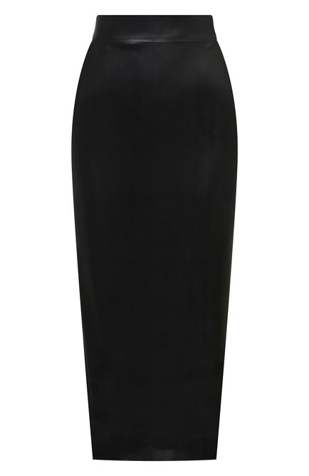 Женская юбка SAINT LAURENT черного цвета, арт. 632972/Y7B08 | Фото 1 (Длина Ж (юбки, платья, шорты): Миди; Женское Кросс-КТ: Юбка-карандаш, Юбка-одежда; Стили: Гранж; Материал внешний: Силикон)