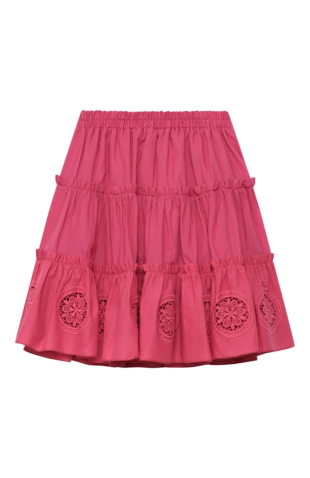 Детская хлопковая юбка CHARO RUIZ IBIZA фуксия цвета, арт. 9941 | Фото 1 (Случай: Повседневный; Материал внешний: Хлопок; Материал подклада: Хлопок)