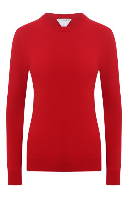 Женский пуловер из вискозы BOTTEGA VENETA красного цвета, арт. 647547/VKJK0 | Фото 1 (Женское Кросс-КТ: Пуловер-одежда; Рукава: Длинные; Материал внешний: Синтетический материал, Вискоза; Длина (для топов): Стандартные; Стили: Гламурный; Региональные ограничения белый список (Axapta Mercury): RU)