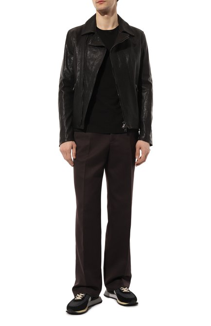 Мужская кожаная куртка BARBED черного цвета, арт. E23-KI0D0B | Фото 2 (Длина (верхняя одежда): Короткие; Материал внешний: Натуральная кожа; Материал подклада: Вискоза; Рукава: Длинные; Стили: Кэжуэл; Кросс-КТ: Куртка; Мужское Кросс-КТ: утепленные куртки, Кожа и замша; Мате�риал сплава: Проставлено; Драгоценные камни: Проставлено)