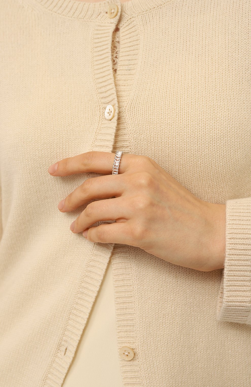 Женское кольцо-дорожка из хрусталя SECRETS JEWELRY серебряного цвета, арт. КДХБС00626 | Фото 2 (Материал: Серебро)