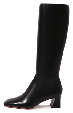 Женские кожаные сапоги SANTONI черного цвета, арт. WSMN70262HI2BSV2P15 | Фото 4 (Высота голенища: Средние; Каблук высота: Низкий; Материал внутренний: Натуральная кожа; Каблук тип: Устойчивый; Материал утеплителя: Без утеплителя; Подошва: Плоская)