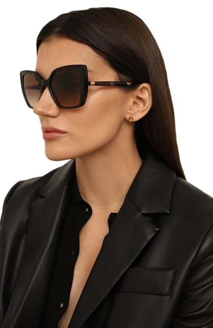 Женские солнцезащитные очки DOLCE & GABBANA коричневого цвета, арт. 6138-318513 | Фото 2 (Тип очков: С/з; Региональные ограничения белый список (Axapta Mercury): RU; Очки форма: Бабочка)