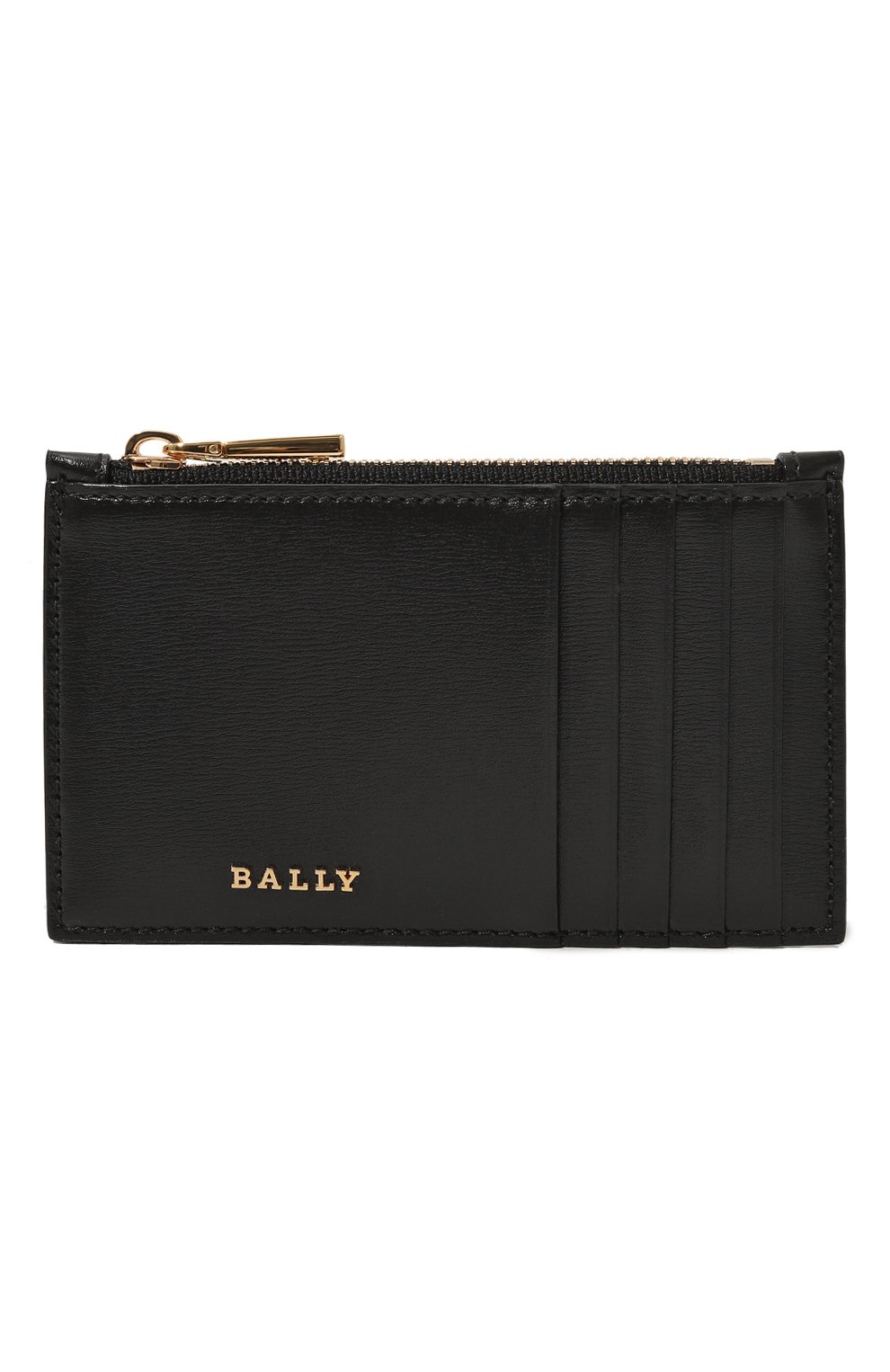 Женский кожаный футляр для кредитных карт BALLY черного цвета, арт. 602187/25417 | Фото 1 (Материал: Натуральная кожа)