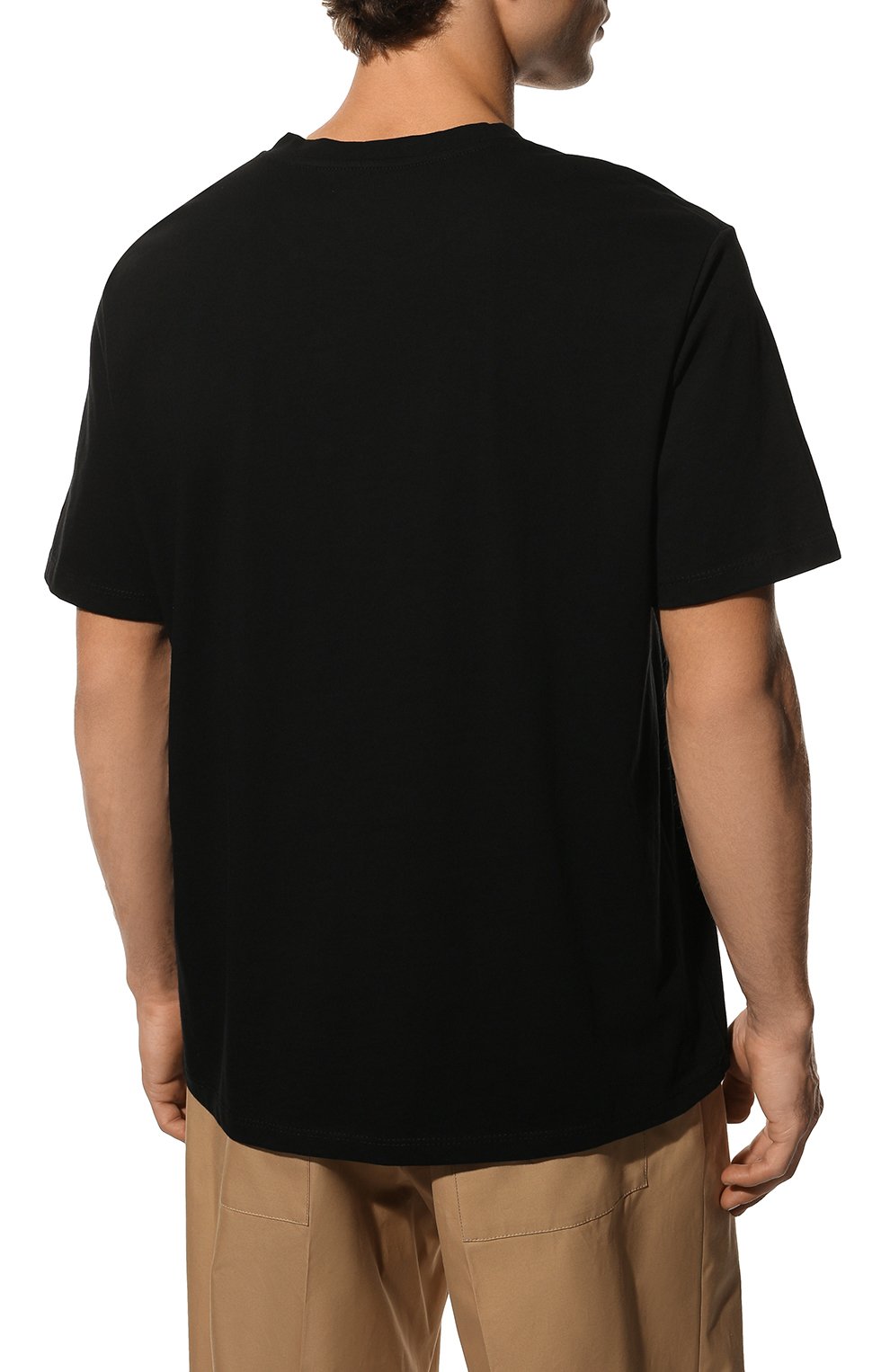 Мужская хлопковая футболка BISIBIGLIO черного цвета, арт. TEDDY CENS LIFE/2212 RIF (C0TT0NE PESANTE) | Фото 4 (Рукава: Короткие; Длина (для топов): Стандартные; Стили: Гранж; Принт: С принтом; Материал внешний: Хлопок)