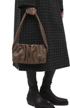 Женская сумка vague small ELLEME темно-коричневого цвета, арт. VAGUE/LEATHER | Фото 2 (Сумки-технические: Сумки через плечо, Сумки top-handle; Материал: Натуральная кожа; Размер: small)