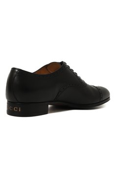 Мужские кожаные оксфорды GUCCI черного цвета, арт. 658215 1W600 | Фото 5 (Мужское Кросс-КТ: Броги-обувь; Материал внутренний: Натуральная кожа; Стили: Классический)