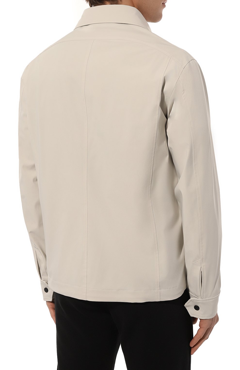 Мужская куртка PAUL&SHARK светло-бежевого цвета, арт. 23412252 | Фото 4 (Кросс-КТ: Куртка, Ветровка; Рукава: Длинные; Материал внешний: Синтетический материал; Длина (верхняя одежда): Короткие; Материал подклада: Хлопок; Стили: Кэжуэл)