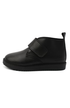 Детские кожаные ботинки EMPORIO ARMANI черного цвета, арт. XMN005/X0R08 | Фото 2 (Материал утеплителя: Натуральный мех; Региональные ограничения белый список (Axapta Mercury): RU)