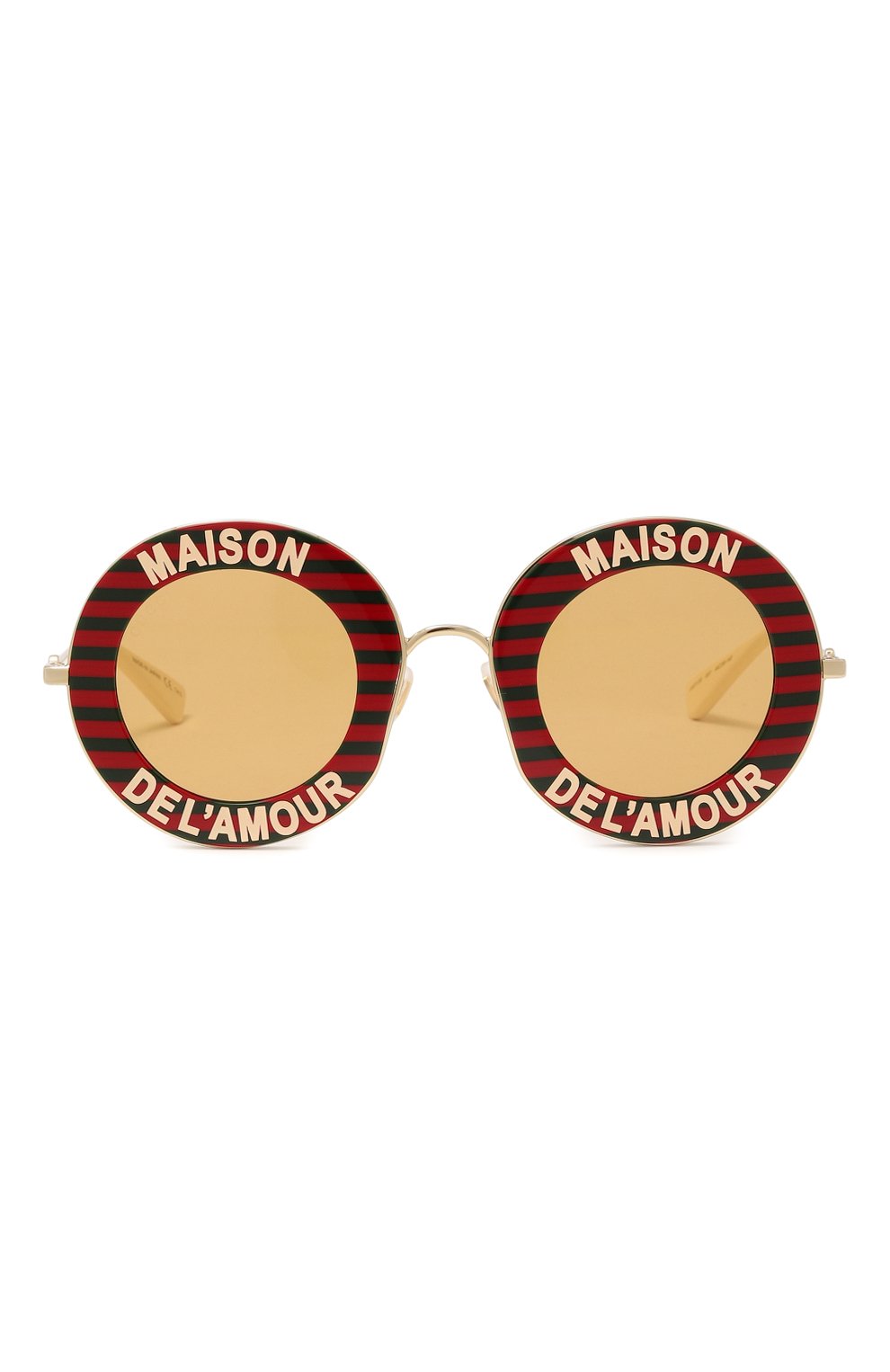 Женские солнцезащитные очки GUCCI разноцветного цвета, арт. GG0113S/470459 I3330 | Фото 3 (Кросс-КТ: С/з-унисекс; Региональные ограничения белый список (Axapta Mercury): Не проставлено; Нос: Не проставлено; Материал: Пластик, Металл; Тип очков: С/з; Очки форма: Круглые)