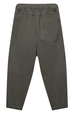 Детские хлопковые джоггеры BRUNELLO CUCINELLI зеленого цвета, арт. BH827E436C | Фото 2 (Девочки Кросс-КТ: Брюки-одежда, Джоггеры-одежда; Материал внешний: Хлопок; Ростовка одежда: 12 лет | 152 см)
