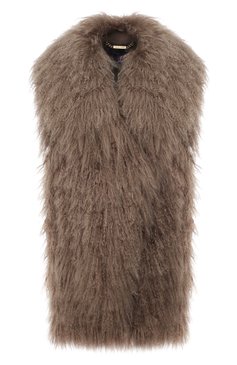 Женский жилет из овчины RALPH LAUREN коричневого цвета, арт. 290858176 | Фото 1 (Женское Кросс-КТ: Мех; Материал внешний: Натуральный мех; Длина (верхняя одежда): До середины бедра; Стили: Кэжуэл)