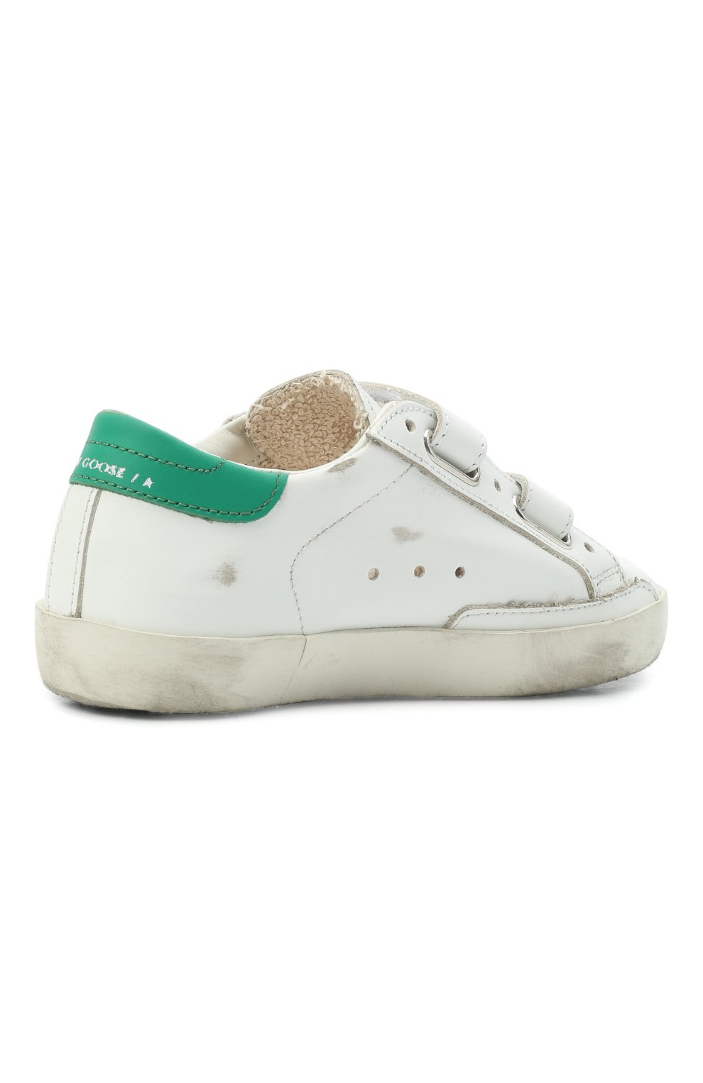 Мужского кожаные кеды superstar GOLDEN GOOSE DELUXE BRAND белого цвета, арт. GJF00111.F002822 | Фото 3 (Мальчики Кросс-КТ: Обувь-низкие; Кросс-КТ: велькро)