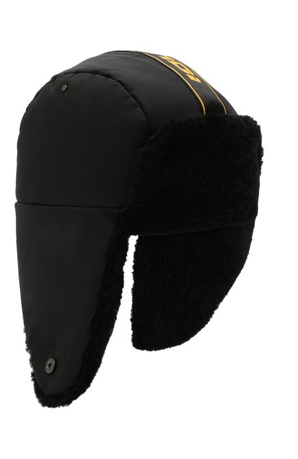 Женская шапка FENDI черного цвета, арт. FAC073 AEQS | Фото 1 (Материал: Синтетический материал, Текстиль)