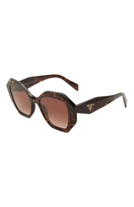 Женские солнцезащитные очки PRADA коричневого цвета, арт. 16WS-2AU6S1 | Фото 1 (Тип очков: С/з; Региональные ограничения белый список (Axapta Mercury): RU; Очки форма: Бабочка; Оптика Гендер: оптика-женское)