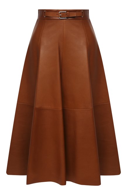Женская кожаная юбка RALPH LAUREN коричневого цвета по цене 422000 руб., арт. 290815539 | Фото 1
