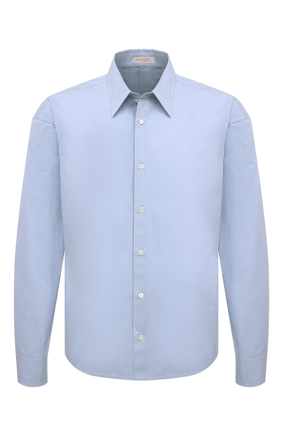 Хлопковая рубашка Valentino голубого цвета