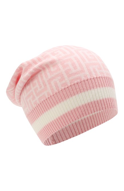 Женская шерстяная шапка BALMAIN светло-розового цвета, арт. WF1XC000/K297 | Фото 1 (Материал: Шерсть, Текстиль)