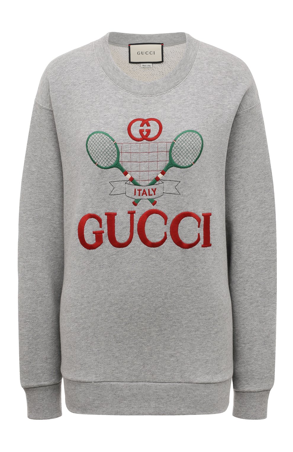 Женский серый хлопковый свитшот GUCCI купить в интернет-магазине ЦУМ ...