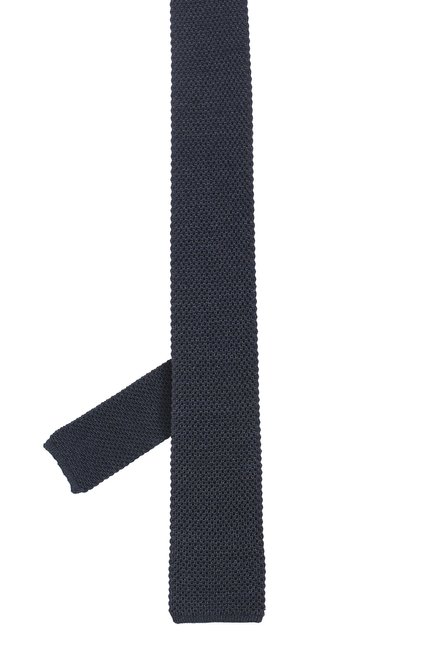 Мужской шелковый вязаный галстук BRIONI темно-синего цвета, арт. 090B00/0742J | Фото 2 (Статус проверки: Проверено; Материал: Текстиль, Шелк; Принт: Без принта)