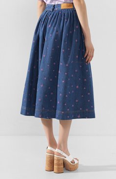 Женская джинсовая юбка MARC JACOBS (THE) синего цвета, арт. D1000004 | Фото 4 (Кросс-КТ: Деним; Женское Кросс-КТ: Юбка-одежда; Материал внешний: Хлопок; Длина Ж (юбки, платья, шорты): Миди)