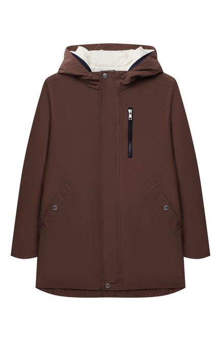 Детского комплект из плаща и куртки BRUNELLO CUCINELLI коричневого цвета по цене 230500 руб., арт. BD4790309B | Фото 1