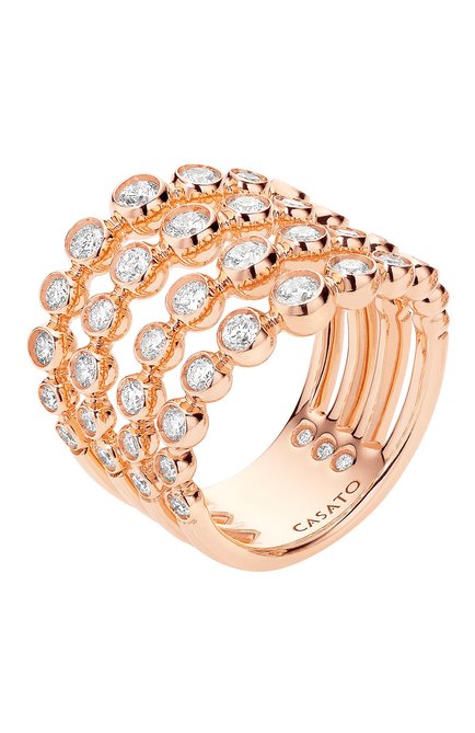 Женские кольцо CASATO бесцветного цвета, арт. MX829BT-P | Фото 1 (Материал сплава: Розовое золото; Драгоценные камни: Бриллианты)