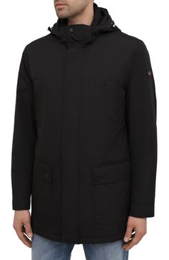 Мужская утепленная куртка PAUL&SHARK черного цвета, арт. 11312002/DF | Фото 3 (Кросс-КТ: Куртка; Рукава: Длинные; Длина (верхняя одежда): До середины бедра; Материал внешний: Синтетический материал; Мужское Кросс-КТ: утепленные куртки; Материал подклада: Синтетический материал; Стили: Кэжуэл)