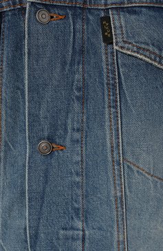 Женская джинсовая куртка HAIKURE голубого цвета, арт. HEU09006DF095L0808 | Фото 5 (Кросс-КТ: Куртка; Рукава: Длинные; Стили: Гранж; Материал сплава: Проставлен о; Материал внешний: Хлопок, Деним; Драгоценные камни: Проставлено; Длина (верхняя одежда): Короткие)
