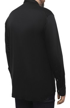 Мужская хлопковая рубашка VAN LAACK черного цвета, арт. M-PER-L/180031/3XL | Фото 4 (Манжеты: На пуговицах; Рукава: Длинные; Рубашки М: Regular Fit; Воротник: Акула; Случай: Повседневный; Длина (для топов): Стандартные; Материал внешний: Хлопок; Принт: Однотонные; Мужское Кросс-КТ: Рубашка-одежда; Стили: Кэжуэл)