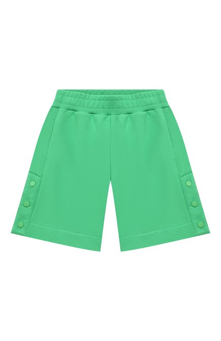 Детские хлопковые шорты FENDI зеленого цвета, арт. JUF058/5V0/3A-6A | Фото 1 (Материал внешний: Хлопок)