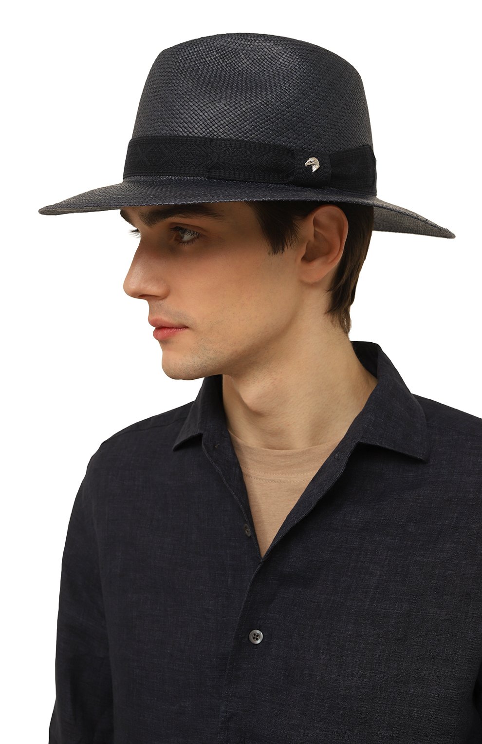 Мужская шляпа STEFANO RICCI темно-синего цвета, арт. MCV2100020/GRASPN | Фото 2 (Материал: Текстиль, Растительное волокно)