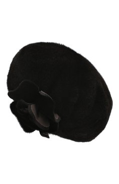Женский берет из меха норки FURLAND черного цвета, арт. 0096100110129300170 | Фото 2 (Материал: Натуральный мех)