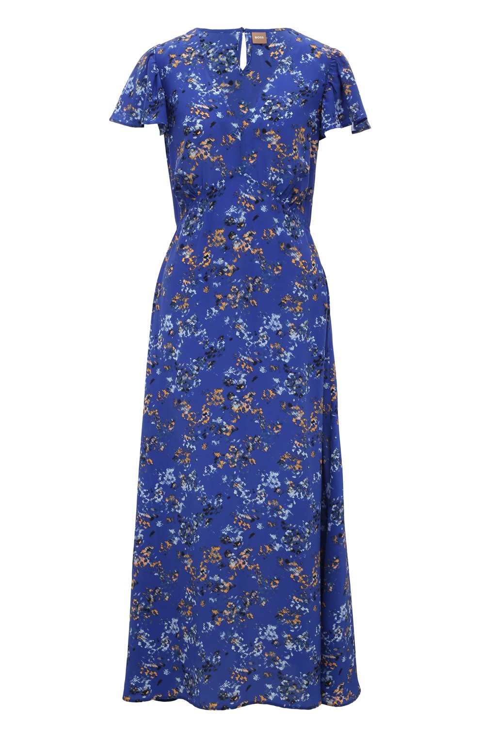 Платье из вискозы и шелка BOSS 50497851, цвет синий, размер 50