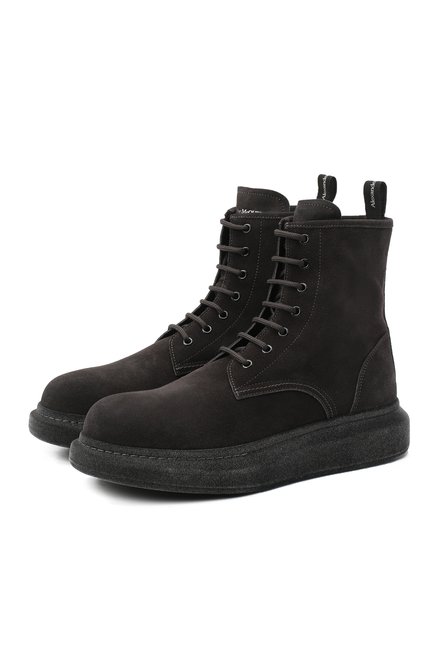 Мужские замшевые ботинки ALEXANDER MCQUEEN темно-серого цвета по цене 69950 руб., арт. 625184/WHXK9 | Фото 1