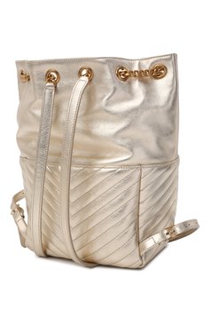 Женский рюкзак joe SAINT LAURENT золотого цвета, арт. 672609/AAAA0 | Фото 4 (Размер: medium; Материал: Натуральная кожа; Стили: Кэжуэл)