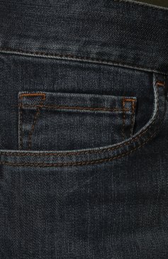 Мужские джинсы CANALI темно-синего цвета, арт. 91700/PD00003 | Фото 5 (Силуэт М (брюки): Прямые; Кросс-КТ: Деним; Длина (брюки, джинсы): Стандартные; Материал внешний: Хлопок; Детали: Потертости; Стили: Кэжуэл)