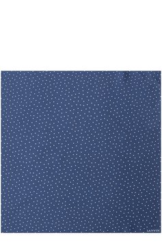 Мужской шелковый платок с узором LANVIN темно-синего цвета, арт. 2716/HANDKERCHIEF | Фото 2 (Материал: Текстиль, Шелк; Материал сплава: Проставлено, Проверено; Нос: Не проставлено; Статус проверки: Проверено, Проверена категория)