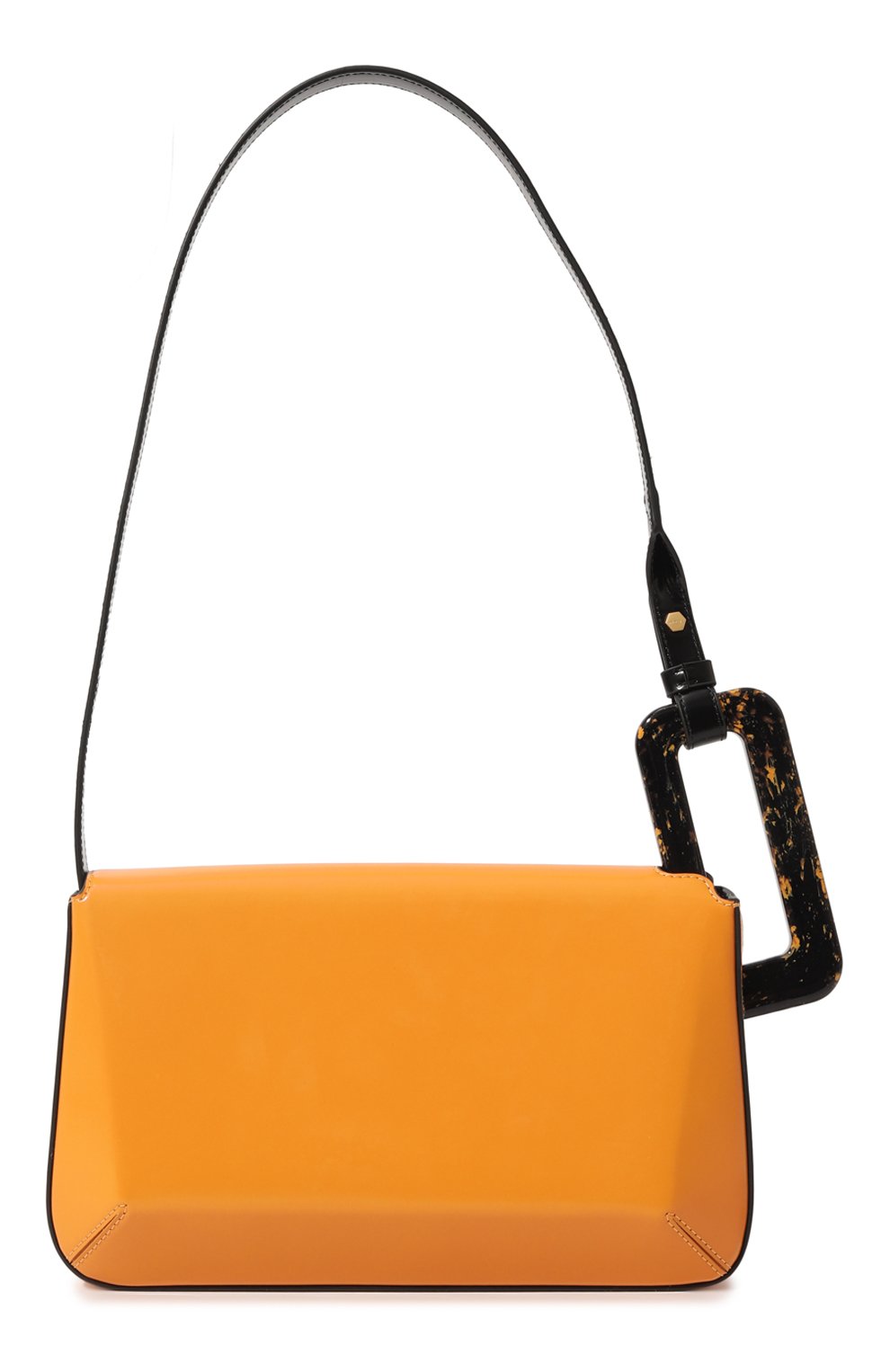Женская сумка studio MLOUYE оранжевого цвета, арт. 10-011-089 | Фото 7 (Сумки-технические: Сумки через плечо; Размер: medium; Материал: Натуральная кожа)