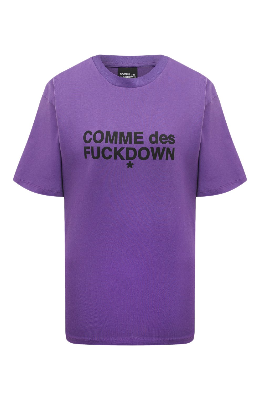 Женская фиолетовая хлопковая футболка COMME DES FUCKDOWN купить в ...