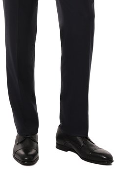Мужские кожаные дерби BARRETT черного цвета, арт. 221U038.6 | Фото 3 (Материал внутренний: Натуральная кожа; Материал сплава: Проставлено; Нос: Не проставлено; Стили: Классический)