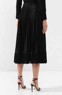 Женская юбка-миди VALENTINO черного цвета, арт. TB3MD01H575 | Фото 4 (Материал внешний: Синтетический материал; Женское Кросс-КТ: Юбка-одежда; Длина Ж (юбки, платья, шорты): Миди; Статус проверки: Проверена категория)